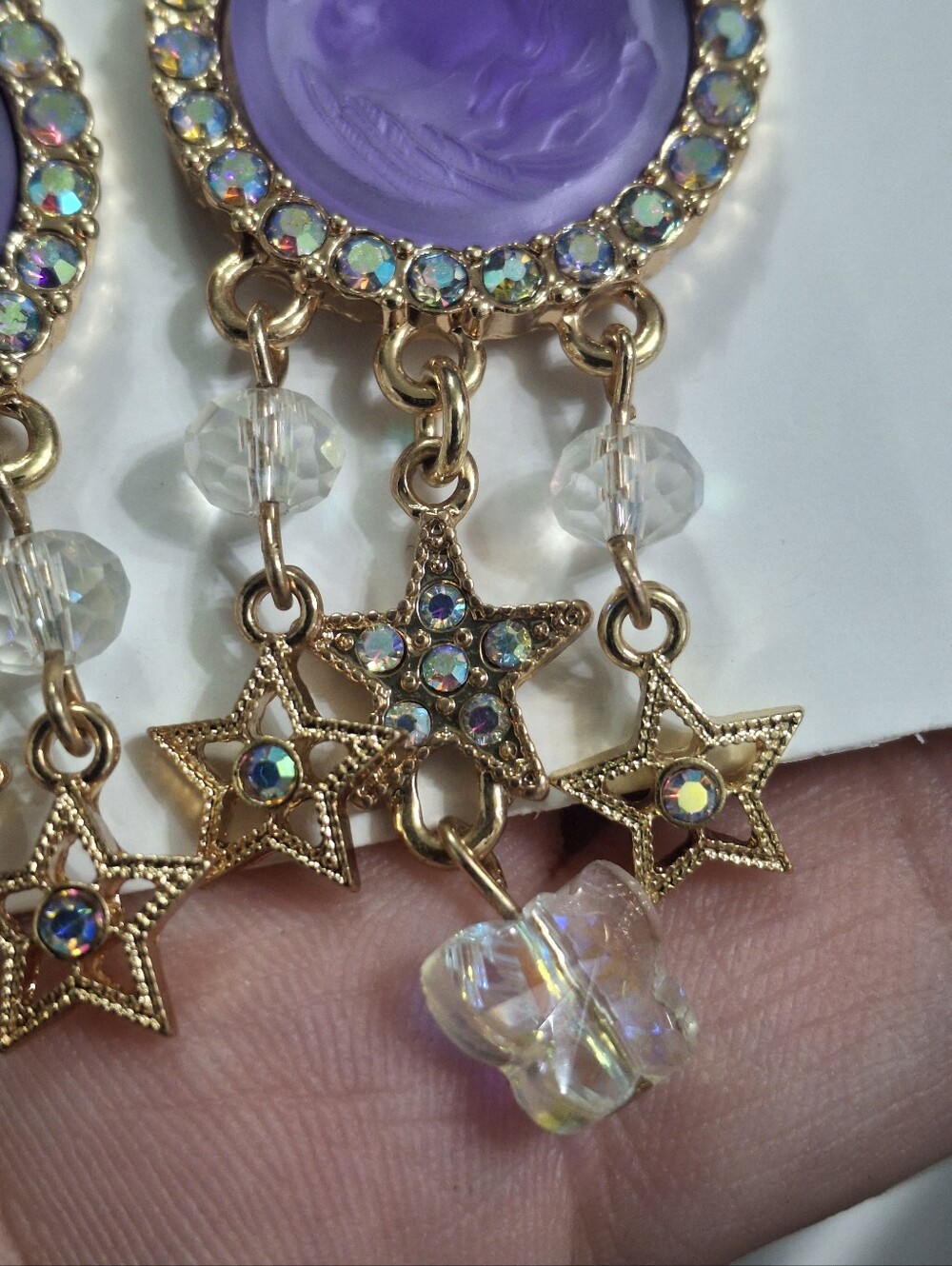Kirks Folly Unicorn Crystal Drop Earrings - Picture 4 of 7